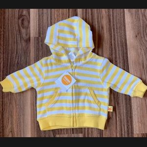 Gymboree Brand New Baby Yellow / White Stripe Zip Up Hoodie 3-6 Months NEW